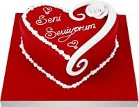  Ankara Akyurt hediye iek yolla  Seni seviyorum yazili kalp yas pasta