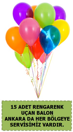 15 adet uan balon rengarenk  Ankara Akyurt iek sat 